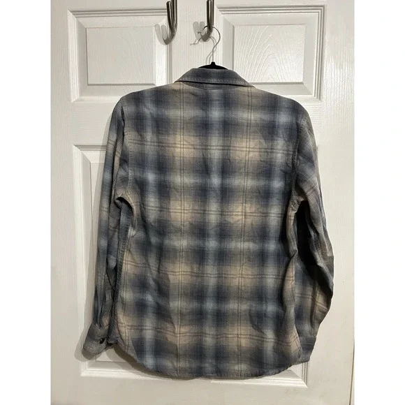 Harley Davidson Womens M Flannel Plaid Cotton Long Sleeve Button Down Shirt - Picture 10 of 12